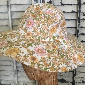Millymook Girls Floral Sun Hat Wide Brim Reversible